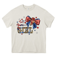 Cream cute american girl Heavy Core Tee - JahusDesignShop