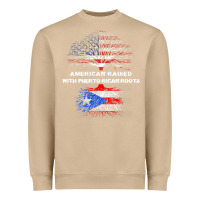 Mushroom American Raised with Puerto Rican Roots Puerto Rico Heavyweight Sweatshirt - longCreatives