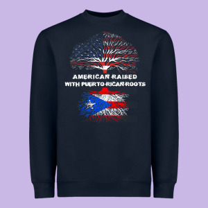American Raised With Puerto Rican Roots Puerto Rico Heavyweight Sweatshirt Designed By Longcreatives