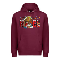 Burgundy Noel Premium Hoodie - CowhideDigitalArt