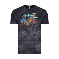 Cloud Black Police wife lightning bolt 4th of july Vintage Tee - HowdyJamesFarm