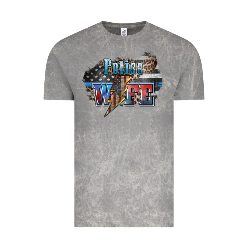 Police Wife Lightning Bolt 4th Of July Vintage Tee by HowdyJamesFarm | Teevron
