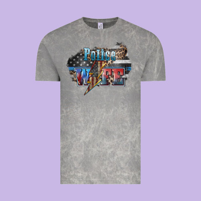 Police Wife Lightning Bolt 4th Of July Vintage Tee Designed By Howdyjamesfarm