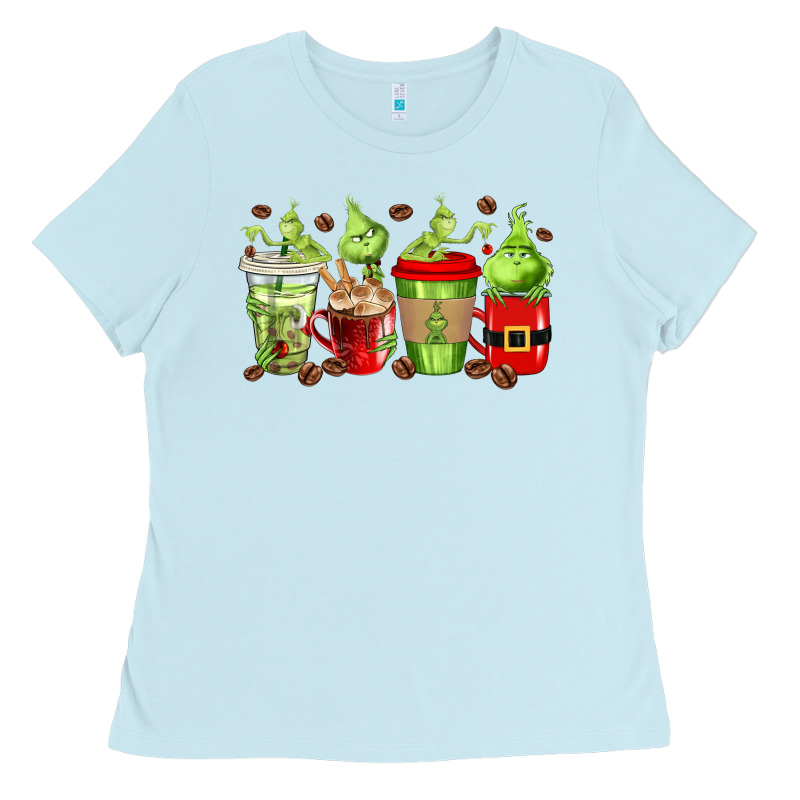 Grinch Coffee Cups Ladies Tee by texasbilliewilder | Teevron