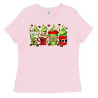 Bubblegum Pink grinch coffee cups Ladies Tee - texasbilliewilder