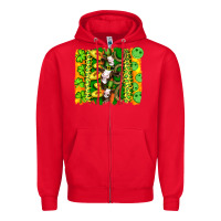 Red st patricks cow and coin wıth clovers and leopard brushstrokes Zipper Hoodie - Artiststas