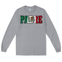 Heather Grey Mexican Flag Padre Long Sleeve Tee - Jasminsmagicworld