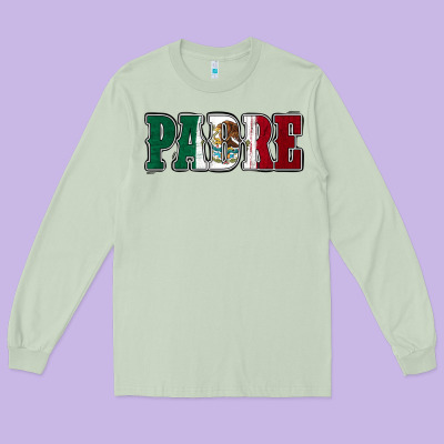 Mexican Flag Padre Long Sleeve Tee Designed By Jasminsmagicworld