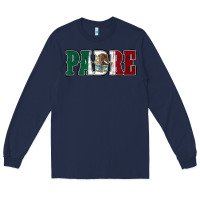Navy Mexican Flag Padre Long Sleeve Tee - Jasminsmagicworld