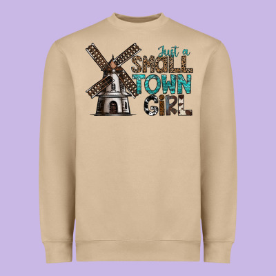 Just A Small Town Girl Heavyweight Sweatshirt Designed By Sublimationcraftshop
