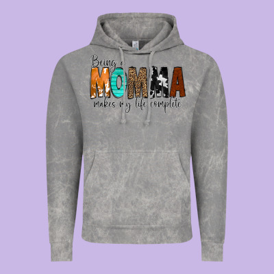 Being A Momma Makes My Life Complete Vintage Hoodie Designed By Cowcowdesign