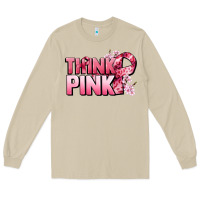 Mushroom Think pink Cancer Awareness Long Sleeve Tee - FaDigitalArtStudio