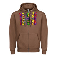 Chestnut mardi gras crawfish cake and mask with leopar and fleur de lis brushst Zipper Hoodie - Artiststas