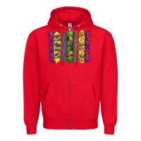 Red mardi gras crawfish cake and mask with leopar and fleur de lis brushst Zipper Hoodie - Artiststas