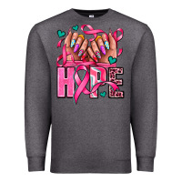 Charcoal Heather hope with woman hands Premium Sweatshirt - AdoDesignShop