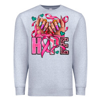 Heather Grey hope with woman hands Premium Sweatshirt - AdoDesignShop