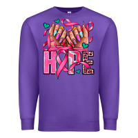 Purple hope with woman hands Premium Sweatshirt - AdoDesignShop
