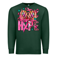 Sports Green hope with woman hands Premium Sweatshirt - AdoDesignShop