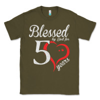 Army Green Vintage 50th Birthday Blessed By God For 50 Years Birthday Classic Tee - longCreatives