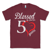 Burgundy Vintage 50th Birthday Blessed By God For 50 Years Birthday Classic Tee - longCreatives