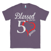 Lavender Vintage 50th Birthday Blessed By God For 50 Years Birthday Classic Tee - longCreatives