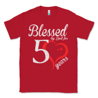 Red Vintage 50th Birthday Blessed By God For 50 Years Birthday Classic Tee - longCreatives