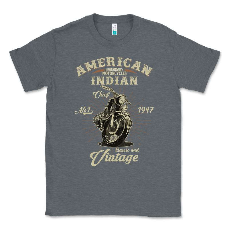 Vintage American Motorcycle Indian For Old Biker Gifts Classic Tee by longCreatives | Teevron