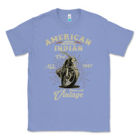 Colony Blue Vintage American Motorcycle Indian for Old Biker Gifts Classic Tee - longCreatives