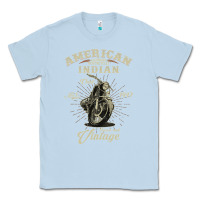 Dusty Blue Vintage American Motorcycle Indian for Old Biker Gifts Classic Tee - longCreatives