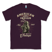 Plum Vintage American Motorcycle Indian for Old Biker Gifts Classic Tee - longCreatives