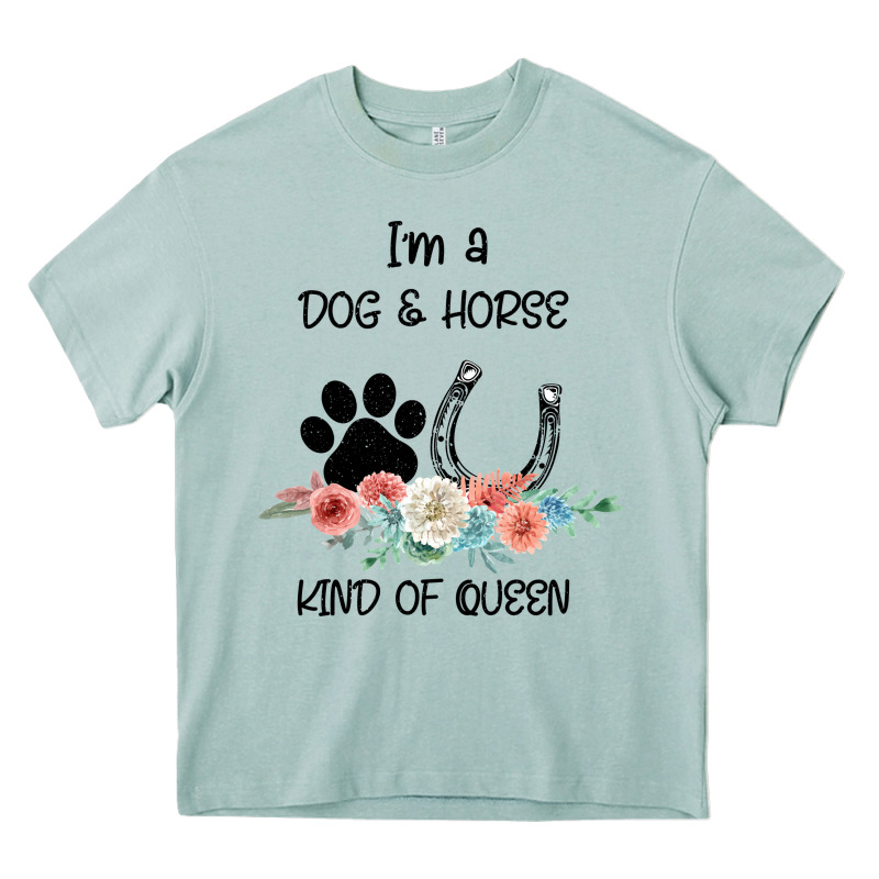 I'm A Dog & Horse Kind Of Queen Pet Lover Owner Heavy Core Tee by Bettercallsaul | Teevron