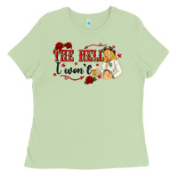 Matcha the hell i wont with sassy pinup cowgirl Ladies Tee - texasbilliewilder