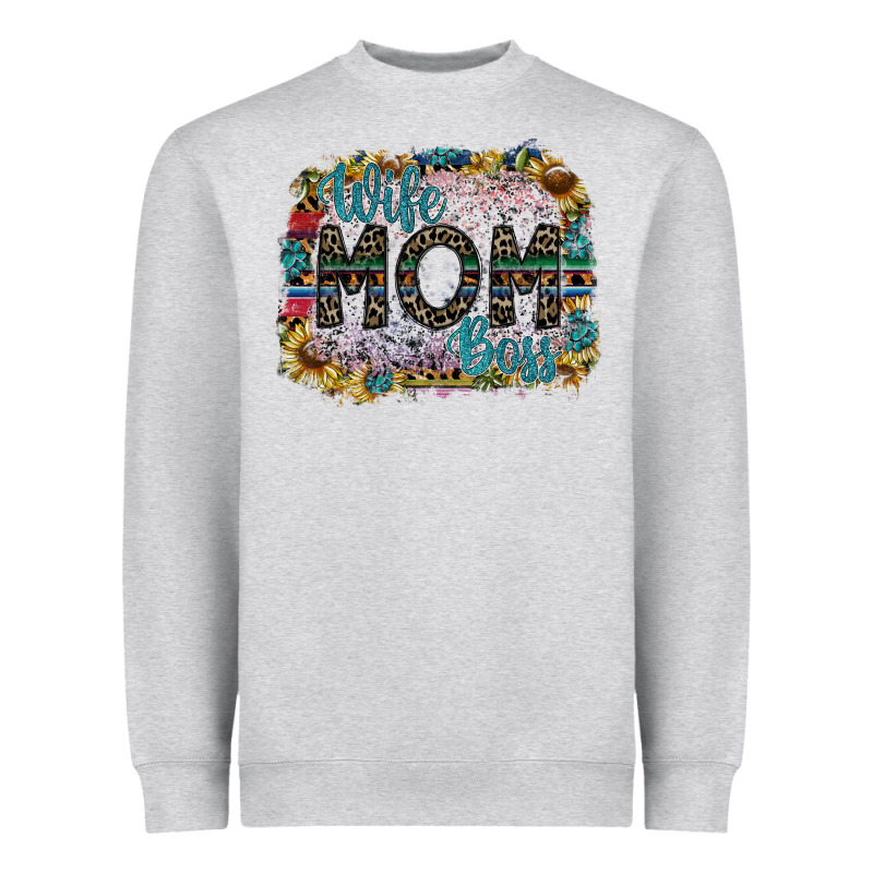 Wife Mom Boss Heavyweight Sweatshirt by SublimationCraftShop | Teevron
