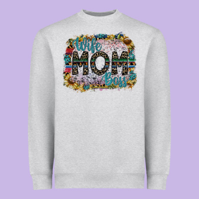 Wife Mom Boss Heavyweight Sweatshirt Designed By Sublimationcraftshop