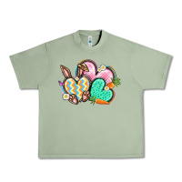 Oil Green Easter heart Easter Day Urban Heavy Tee - CowGirlArtShop