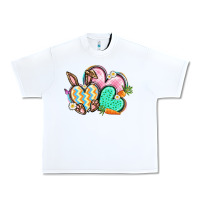 White Easter heart Easter Day Urban Heavy Tee - CowGirlArtShop