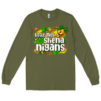 Army Green St. Patrick's Little miss shenanigans Long Sleeve Tee - OliviaCreatesArt
