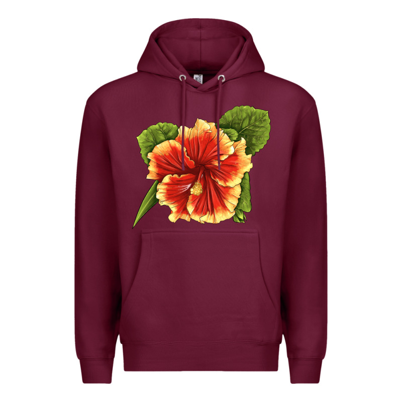Hawaiian Hibiscus Flower Illustrations Premium Hoodie by LillyAllenDesigns | Teevron