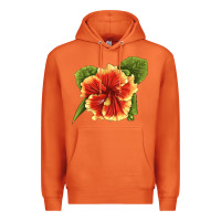 Carrot Hawaiian Hibiscus Flower Illustrations Premium Hoodie - LillyAllenDesigns