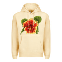 Pina Colada Hawaiian Hibiscus Flower Illustrations Premium Hoodie - LillyAllenDesigns
