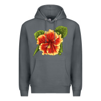 Rock Hawaiian Hibiscus Flower Illustrations Premium Hoodie - LillyAllenDesigns