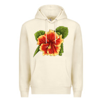Sandshell Hawaiian Hibiscus Flower Illustrations Premium Hoodie - LillyAllenDesigns