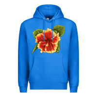True Royal Hawaiian Hibiscus Flower Illustrations Premium Hoodie - LillyAllenDesigns