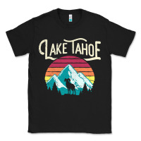 Black Vintage Lake Tahoe Mountains Retro T Classic Tee - longCreatives