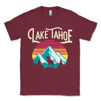 Burgundy Vintage Lake Tahoe Mountains Retro T Classic Tee - longCreatives