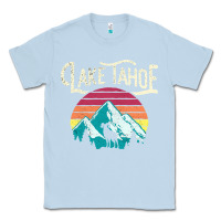 Dusty Blue Vintage Lake Tahoe Mountains Retro T Classic Tee - longCreatives
