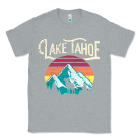 Heather Grey Vintage Lake Tahoe Mountains Retro T Classic Tee - longCreatives