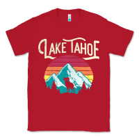 Red Vintage Lake Tahoe Mountains Retro T Classic Tee - longCreatives