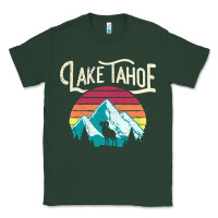 Sports Green Vintage Lake Tahoe Mountains Retro T Classic Tee - longCreatives