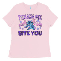 Bubblegum Pink touch me and i will bite you Ladies Tee - texasbilliewilder